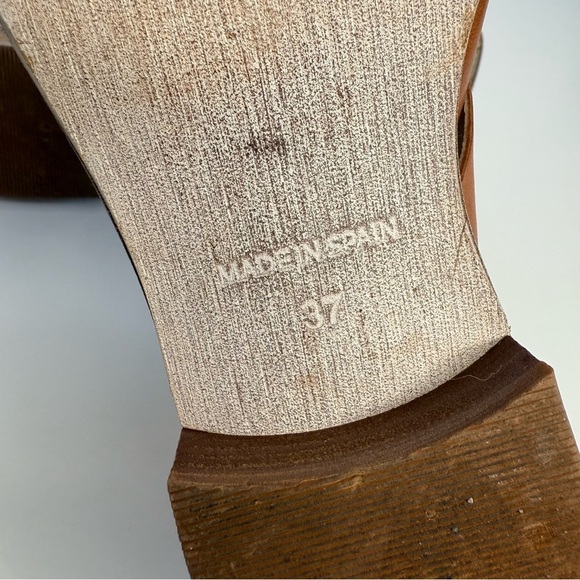 Free People Sun Valley Flat Sandals Women Size 7 Leather Tan Color - Picture 10 of 14